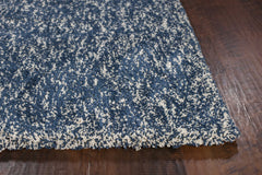 8' X 11'  'Indigo And Ivory Heather Shag Area Rug