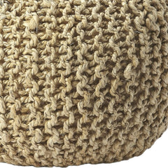 19" Natural Jute Round Pouf Ottoman