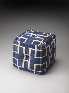 16" Blue Pouf Ottoman