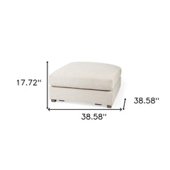 39" Beige Polyester And Brown Cocktail Ottoman