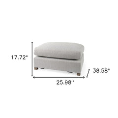 Homeroots 26" Light Gray Jute And Brown Cocktail Ottoman