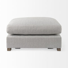 Homeroots 26" Light Gray Jute And Brown Cocktail Ottoman