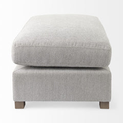 Homeroots 26" Light Gray Jute And Brown Cocktail Ottoman