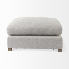 Homeroots 26" Light Gray Jute And Brown Cocktail Ottoman