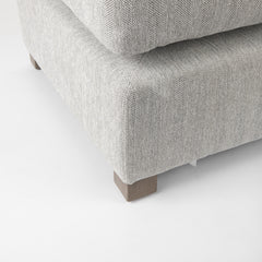 Homeroots 26" Light Gray Jute And Brown Cocktail Ottoman