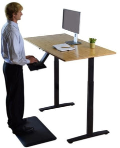 Homeroots Natural Bamboo Dual Motor Electric Office Adjustable Computer Desk