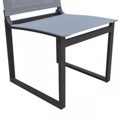 Set of Two 20" Gray and Black Aluminum Indoor Outdoor Dining Chair