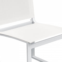 Set of Two 20" White Aluminum Indoor Outdoor Dining Chair