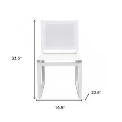 Set of Two 20" White Aluminum Indoor Outdoor Dining Chair