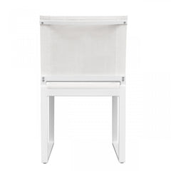 Set of Two 20" White Aluminum Indoor Outdoor Dining Chair