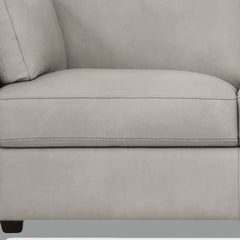 81" Light Gray Leather Sofa With Black Legs