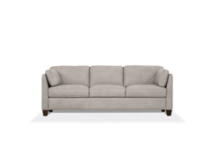 81" Light Gray Leather Sofa With Black Legs