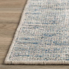 12' X 18' Blue Wool Hand Loomed Handmade Area Rug