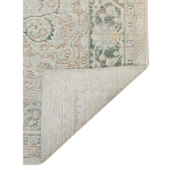 9' X 13' Sea Green Medallion Power Loom Area Rug